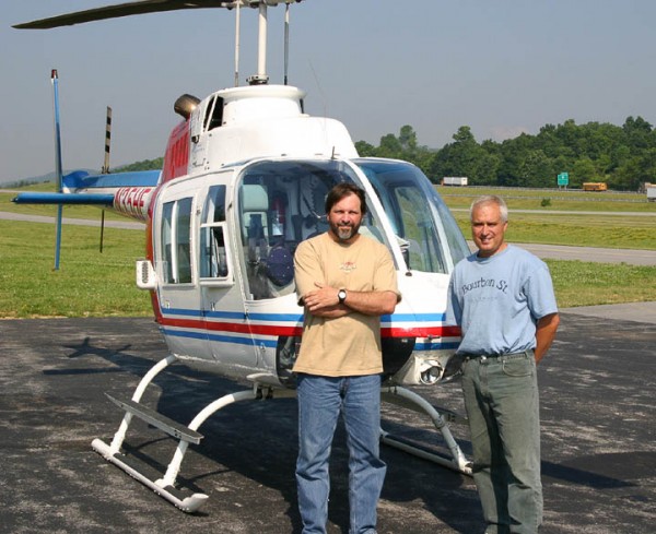 Bryan Watts and Shawn Padgett surveyed cliffs and gorges by helicopter