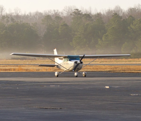Survey crew prepares to take off from Williamsburg airport on Saturday, 9 March, 2013. Photo by CCB.