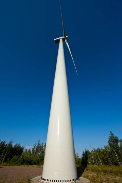 Commercial-grade wind turbine in eastern North America. To build the green energy economy, thousands of similar turbines have been installed over the past decade. Photo by Bryan Watts.