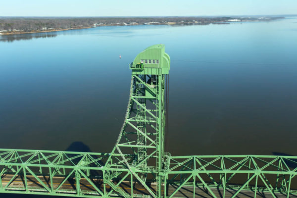 North lift tower of the Benjamin Harrison Bridge in Virginia where peregrines have nested for more than 15 years. Photo by Bryan Watts.
