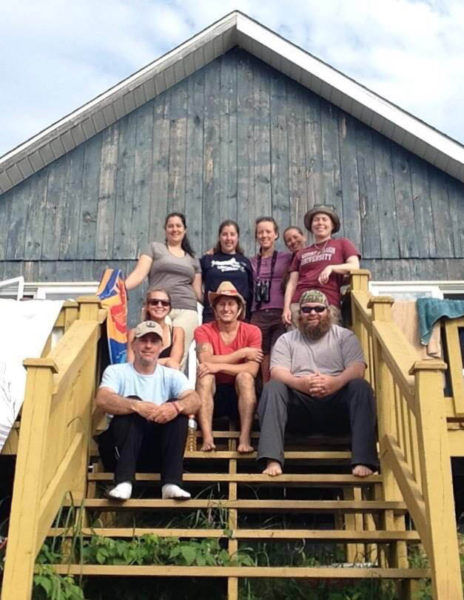 Crew members (left to right, back to front) Caitlyn Robert, Jessie McIntire, Avery Nagy-Macarthur, Julie Paquet, Beth MacDonald, Jess Hawkes, Patrick Champagne, Fletcher Smith, and in front Jason Mobley. Not pictured are Diana Hamilton and Julie Guillemot. Photo by Jason Mobley.