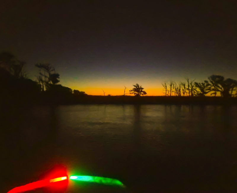 Dawn breaking on a boat ride out to a marsh in Georgia.
